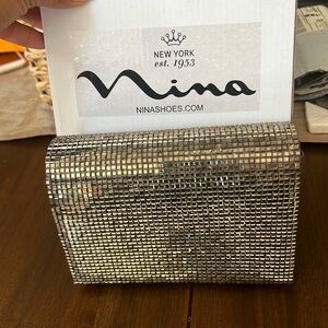 Nina Brand Margot clutch in gunmetal
